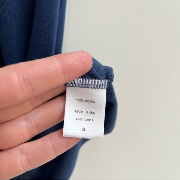 LNA blue tank top rounded raw hem modal size small - Picture 6 of 6